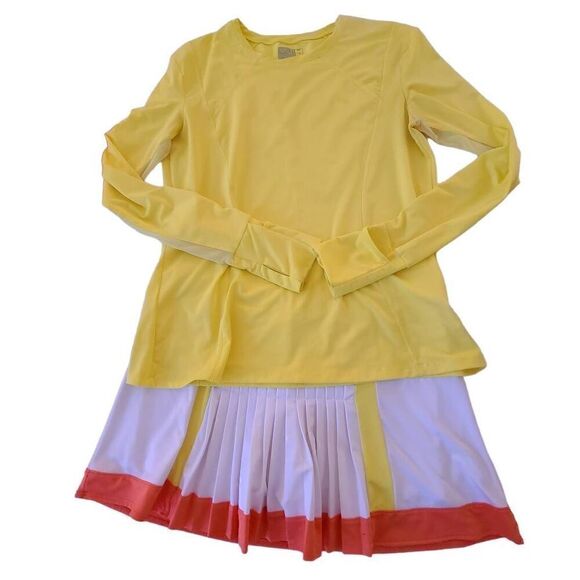 Lucky in Love Womens Yellow Long Sleeve Sun Protection Athletic Shirt Large - Picture 11 of 12